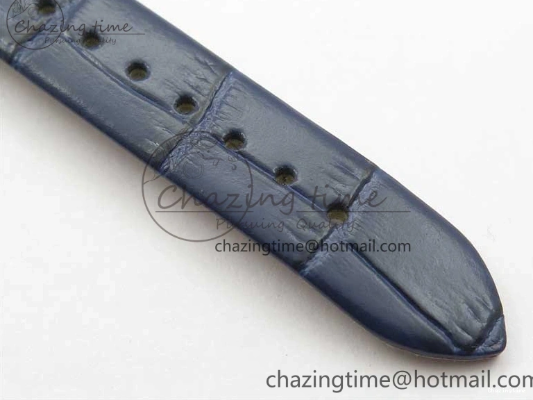 0422 Ladies’ De Ville Trésor Diamond Blue Dial Blue Fabric Watch OXF 1:1 Best Edition Swiss Quartz Upgraded 7892